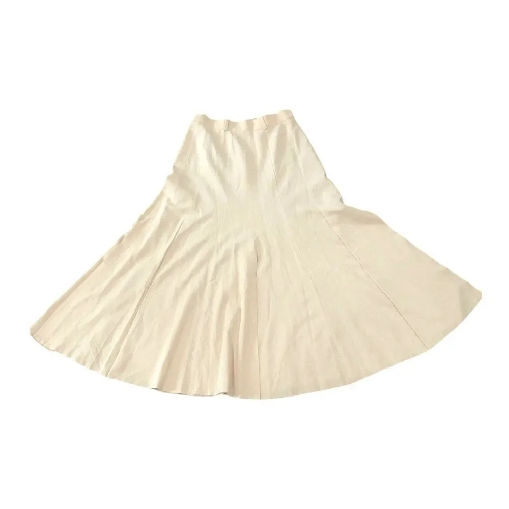 Vintage Madeleine Size 8 Peachy Pink Split Midi Skirt Retro Academia‎